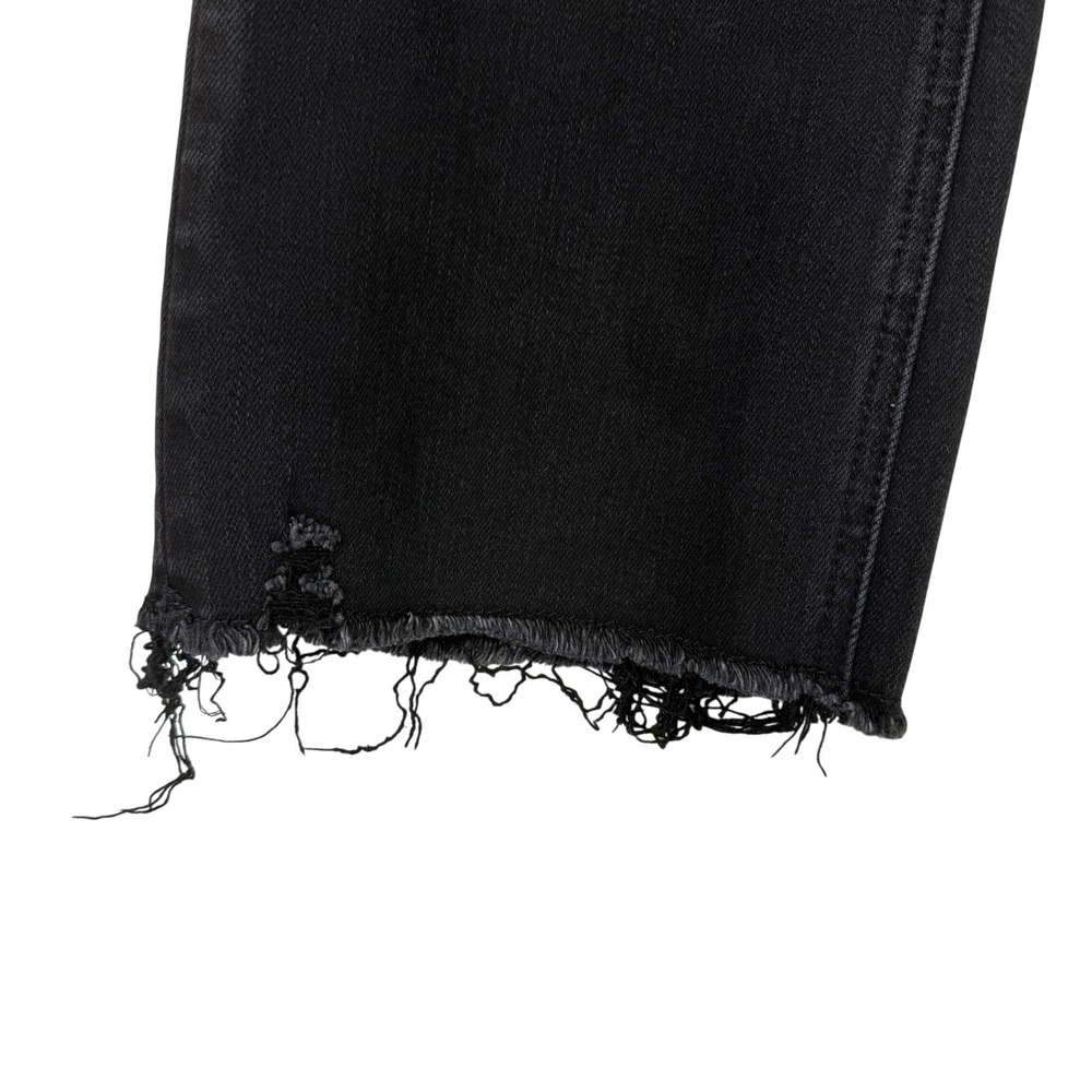 Flying Monkey High Rise Straight Jeans Womens 27 Black Raw Hem Cropped Denim - Picture 9 of 11